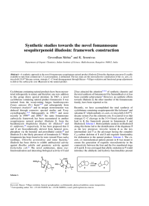 Synthetic studies towards the novel fomannosane sesquiterpenoid illudosin: framework construction