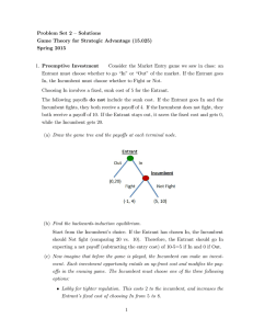 Problem Set 2 –Solutions Game Theory for Strategic Advantage (15.025) Spring 2015