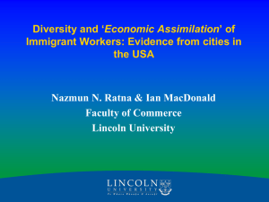 Economic Assimilation Immigrant Workers: Evidence from cities in the USA
