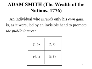 ADAM SMITH (The Wealth of the Nations, 1776) intends