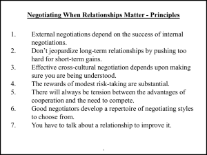 Negotiating When Relationships Matter - Principles 1.