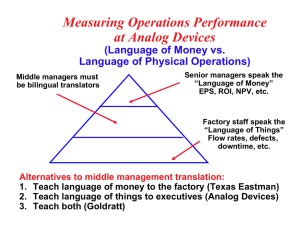 Measuring Operations Performance at Analog Devices (Language of Money vs.