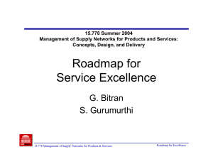 15.778 Summer 2004 Management of Supply Networks for Products and Services: