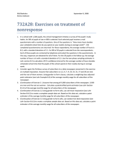 732A28: Exercises on treatment of nonresponse