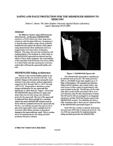 SAFING AND FAULT PROTECTION FOR THE MESSENGER MISSION TO MERCURY Abstract