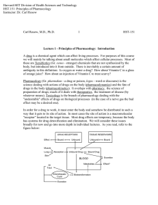 Harvard-MIT Division of Health Sciences and Technology HST.151: Principles of Pharmocology