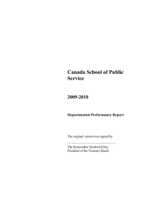 Canada School of Public Service 2009-2010