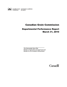Canadian Grain Commission Departmental Performance Report March 31, 2010