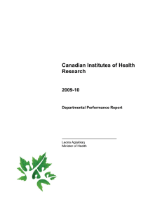Canadian Institutes of Health Research 2009-10