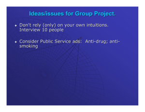 Ideas/issues for Group Project.