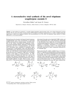 A stereoselective total synthesis of the novel triquinane sesquiterpene cucumin E