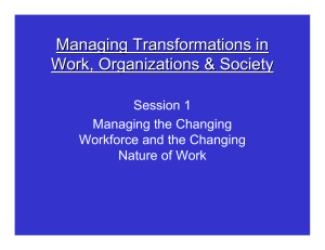 Managing Transformations in Work, Organizations &amp; Society Session 1 Managing the Changing