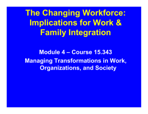 The Changing Workforce: Implications for Work &amp; Family Integration