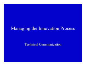 Managing the Innovation Process Technical Communication