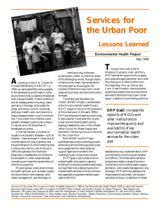 Services for the Urban Poor T Lessons Learned
