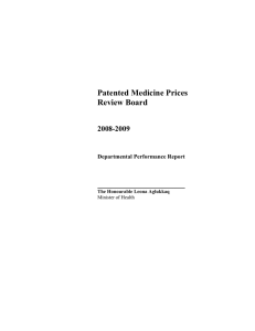 Patented Medicine Prices Review Board 2008-2009