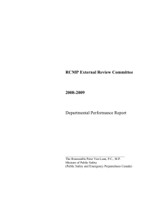 RCMP External Review Committee 2008-2009 Departmental Performance Report