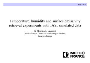 Temperature, humidity and surface emissivity retrieval experiments with IASI simulated data