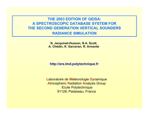 THE 2003 EDITION OF GEISA: A SPECTROSCOPIC DATABASE SYSTEM FOR RADIANCE SIMULATION