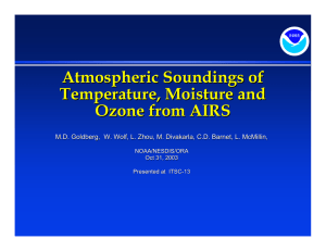 Atmospheric Soundings of Temperature, Moisture and Ozone from AIRS