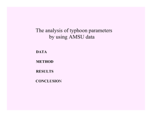 The analysis of typhoon parameters by using AMSU data DATA METHOD