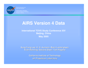 AIRS Version 4 Data International TOVS Study Conference XIV Beijing, China May 2005