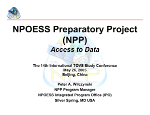 NPOESS Preparatory Project (NPP) Access to Data