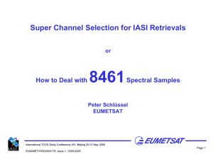 8461 Super Channel Selection for IASI Retrievals How to Deal with Spectral Samples