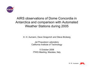 AIRS observations of Dome Concordia in Antarctica and comparison with Automated