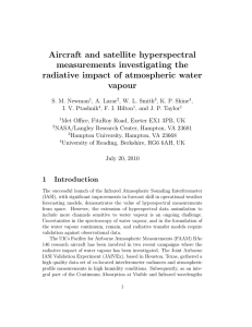 Aircraft and satellite hyperspectral measurements investigating the radiative impact of atmospheric water