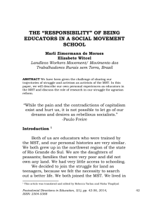 THE “RESPONSIBILITY” OF BEING EDUCATORS IN A SOCIAL MOVEMENT SCHOOL