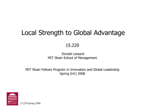 Local Strength to Global Advantage 15.220