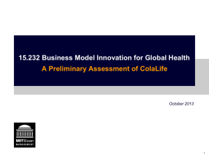 15.232 Business Model Innovation for Global Health  October 2013