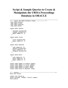 Script &amp; Sample Queries to Create &amp; Manipulate the URISA Proceedings
