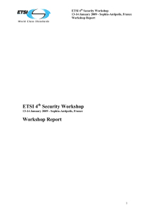 ETSI 4 Security Workshop th