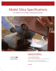 Model Silica Specifications for Masonry Grinding, Cutting and Sawing