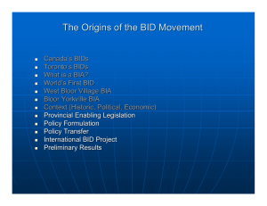 The Origins of the BID Movement