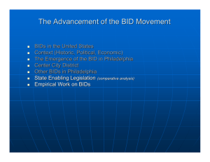 The Advancement of the BID Movement
