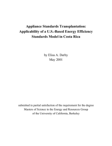 Appliance Standards Transplantation: Applicability of a U.S.-Based Energy Efficiency