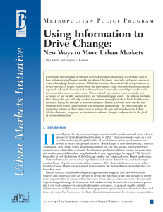 Using Information to Drive Change: New Ways to Move Urban Markets
