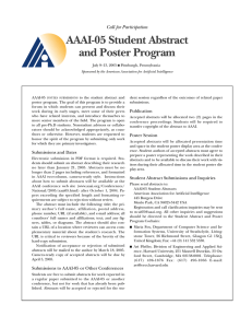 AAAI-05 Student Abstract and Poster Program Call for Participation