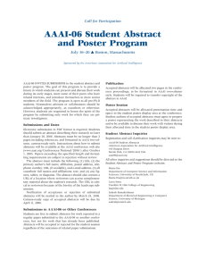 AAAI-06 Student Abstract and Poster Pro g ra m Call for Participation