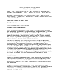 University Requirements Curriculum Committee Minutes November 14, 2014 Present
