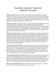 Academic Advisors’ Guide for AFROTC Form 48