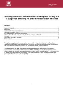 Avoiding the risk of infection when working with poultry that