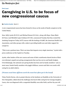 Caregiving in U.S. to be focus of new congressional caucus -...