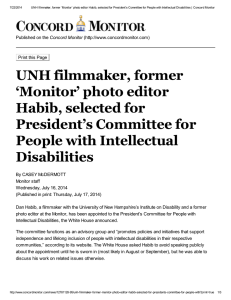 7/22/2014 UNH filmmaker, former ‘Monitor’ photo editor Habib, selected for President’s...