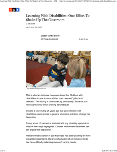 Learning With Disabilities: One Effort To Shake Up The Classroom :...