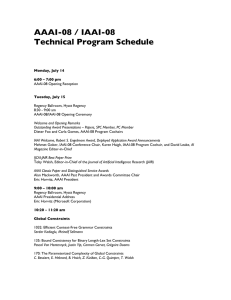 AAAI-08 / IAAI-08 Technical Program Schedule