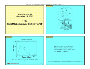 The Cosmological Constant, A Preliminary Measurement of the Cosmic –1–